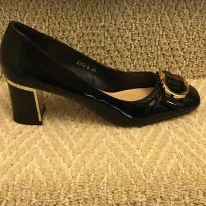 Black and beige shoes